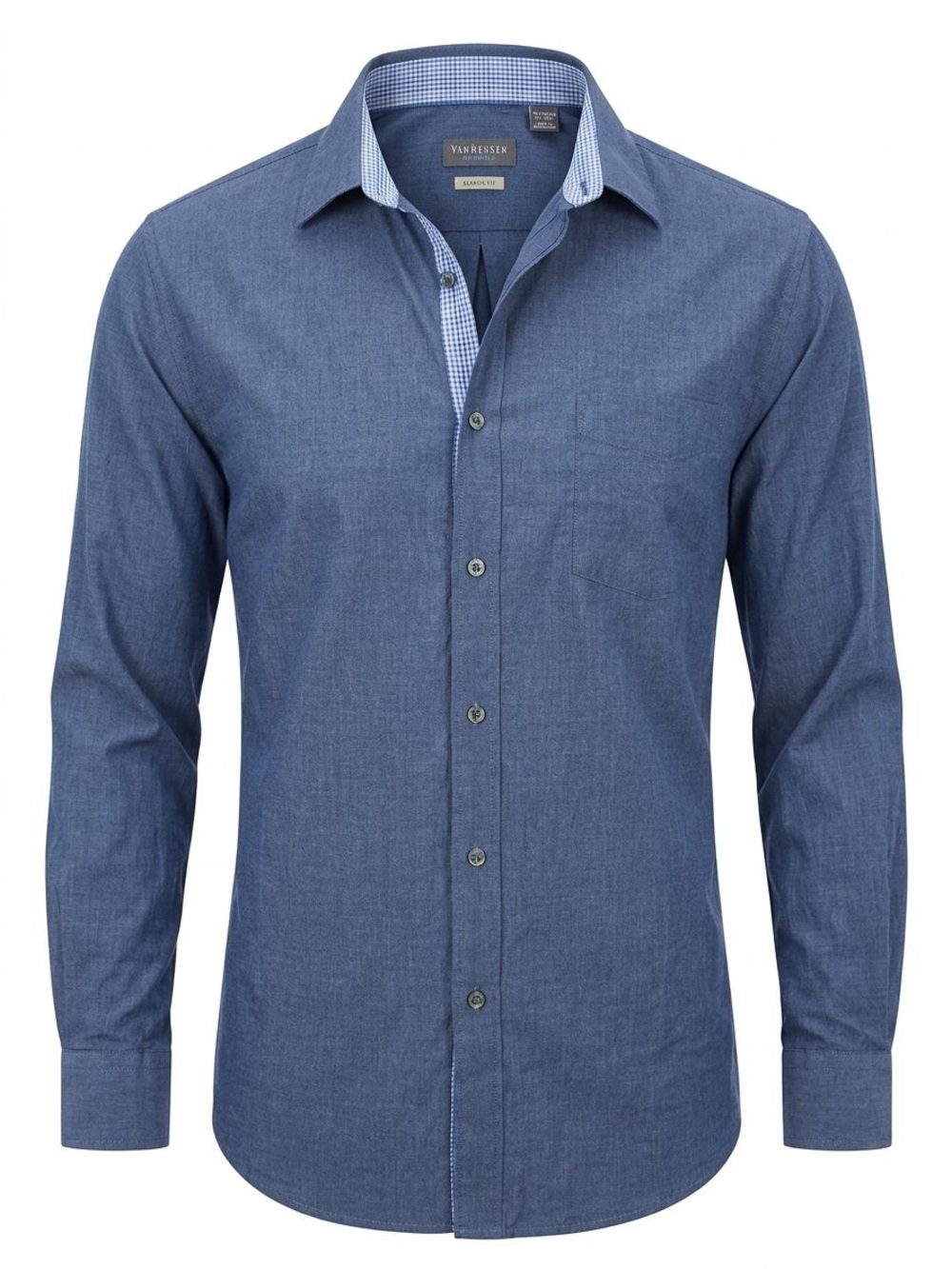 💫3/$20 Van Heusen Originals Long Sleeve Blue Chambray Style Dress Shirt